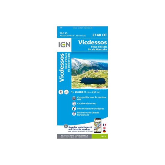 IGN - CARTE VICDESSOS, PIQUE D'ESTATS ET PIC DU MONTCALM