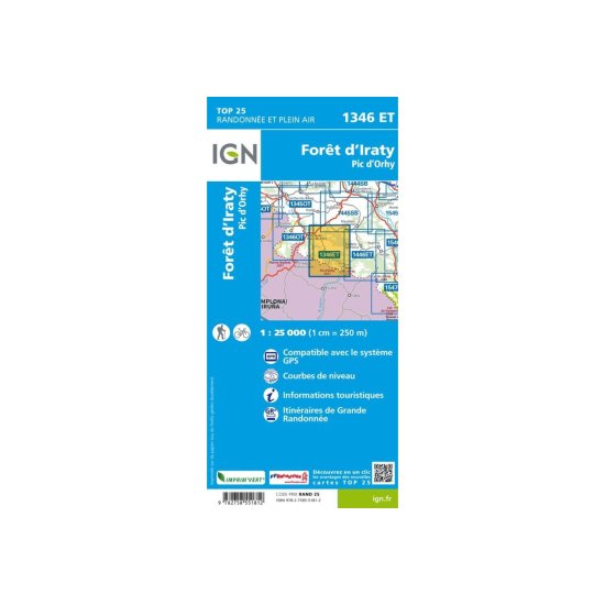 IGN - CARTE FORÊT D'IRATY  ET PIC  D'ORHY