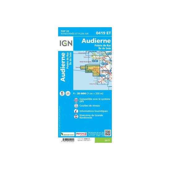 IGN - CARTE AUDIERNE POINTE DU RAZ ET ÎLE DE SEIN