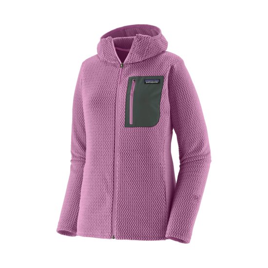 PATAGONIA - PILE R1 AIR CON ZIP INTEGRALE E CAPPUCCIO DA DONNA