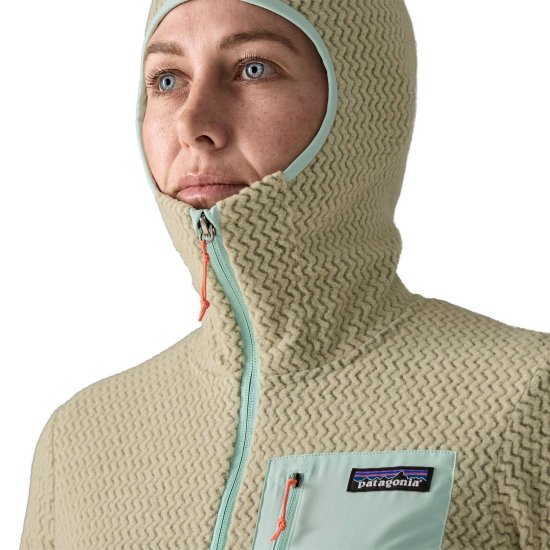 PATAGONIA - PILE R1 AIR CON ZIP INTEGRALE E CAPPUCCIO DA DONNA
