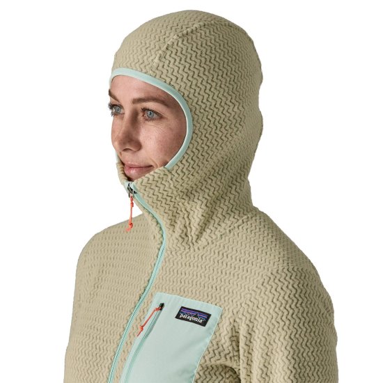 PATAGONIA - PILE R1 AIR CON ZIP INTEGRALE E CAPPUCCIO DA DONNA