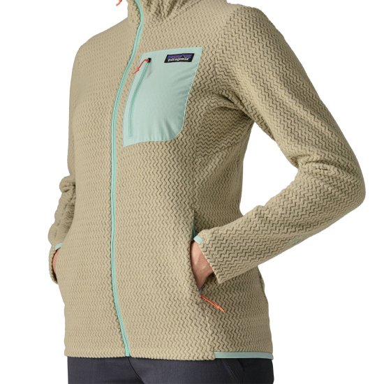 PATAGONIA - PILE R1 AIR CON ZIP INTEGRALE E CAPPUCCIO DA DONNA