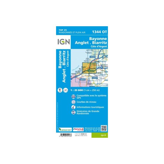 IGN - Mappa Bayonne - Anglet - Biarritz Costa d'Argento