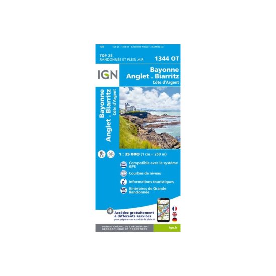 IGN - Mappa Bayonne - Anglet - Biarritz Costa d'Argento