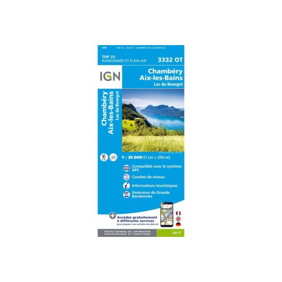 IGN - Carte IGN Chambéry - Aix-Les-Bains Lac du Bourget