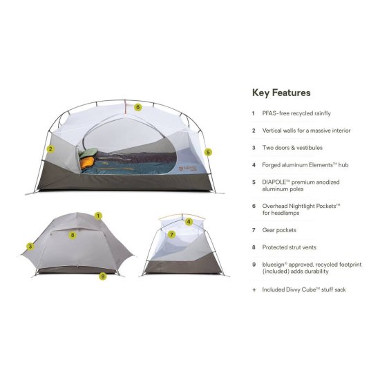 NEMO - TENTE 2 PLACES AURORA AVEC TAPIS DE SOL