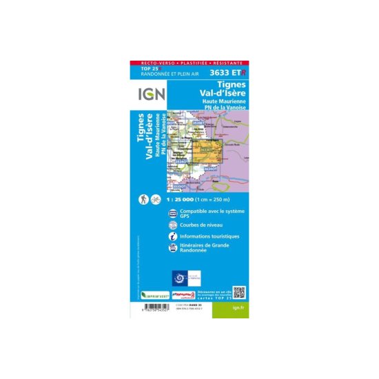 IGN - Carte IGN TIGNES VAL-D'ISÈRE RESISTANTE