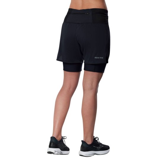 MIZUNO - Short 2-en-1 trail multipoche femme