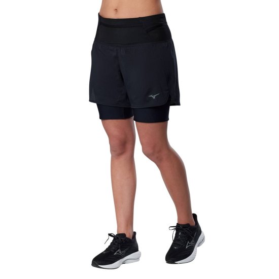 MIZUNO - Short 2-en-1 trail multipoche femme