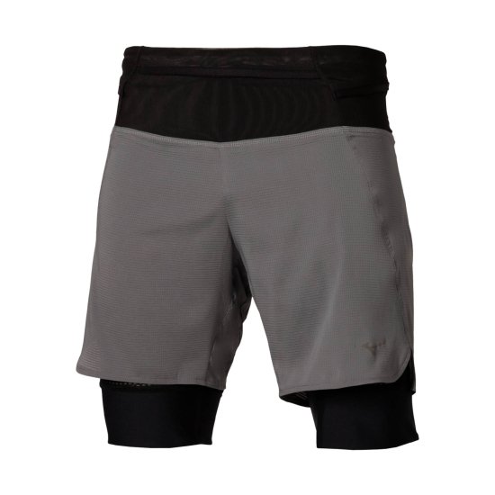 MIZUNO - Short 2-en-1 trail multipoche homme