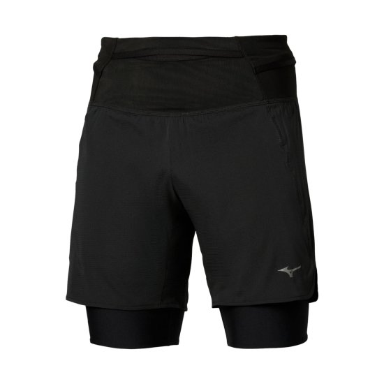 MIZUNO - Short 2-en-1 trail multipoche homme