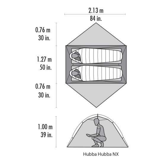 MSR - TENTE HUBBA HUBBA NX GRISE