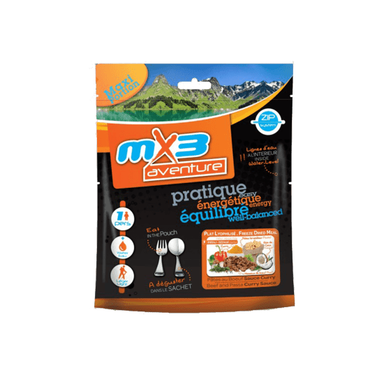 MX3 - PATES AU BOEUF SAUCE CURRY LYOPHILISEES