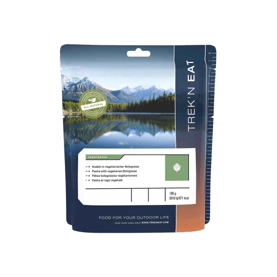 TREK N EAT - REPAS LYOPHILISÉ - PÂTES BOLOGNAISE VÉGÉTARIENNES