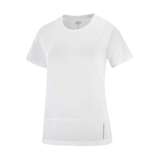 SALOMON - T-SHIRT MANCHES COURTES CROSS RUN FEMME BLANC