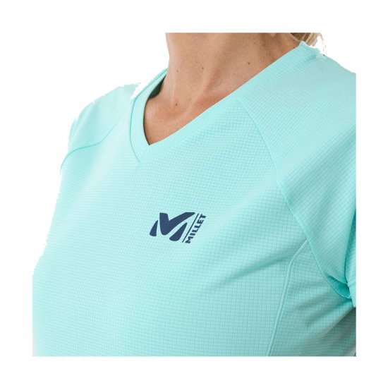 MILLET - T-SHIRT FUSION MANCHES COURTES FEMME BLEU/BEIGE