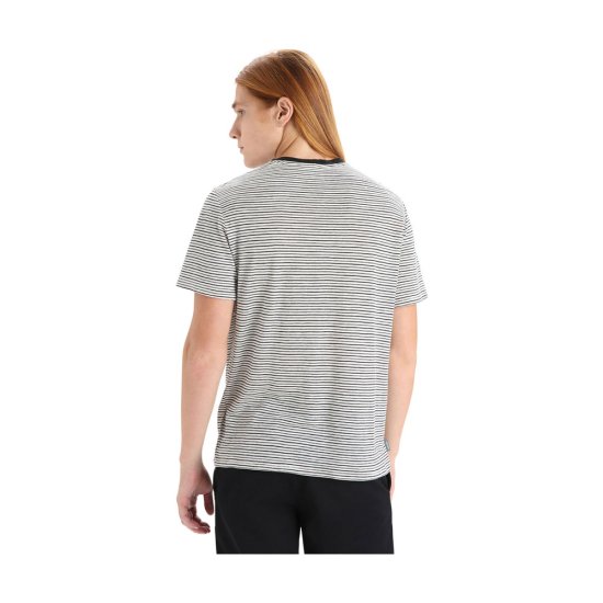 ICEBREAKER - T-SHIRT MERINO LINEN RAYÉ HOMME