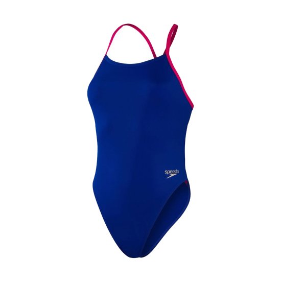 SPEEDO - MAILLOT DE BAIN ECO+ SOLID TIE-BACK FEMME BLEU
