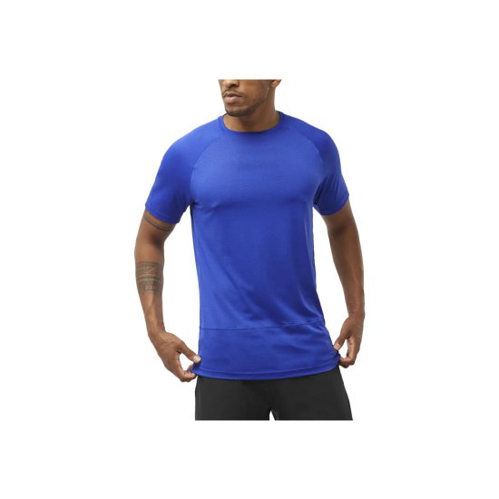 SALOMON - T-SHIRT MANCHES COURTES CROSS RUN HOMME BLEU