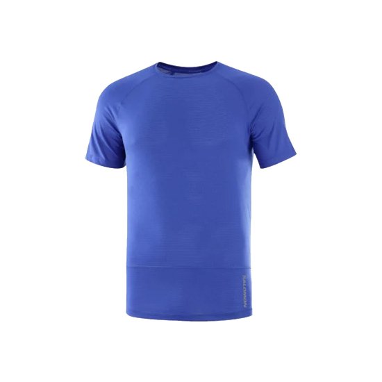 SALOMON - T-SHIRT MANCHES COURTES CROSS RUN HOMME BLEU