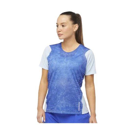 SALOMON - T-SHIRT MANCHES COURTES SENSE AERO FEMME BLEU