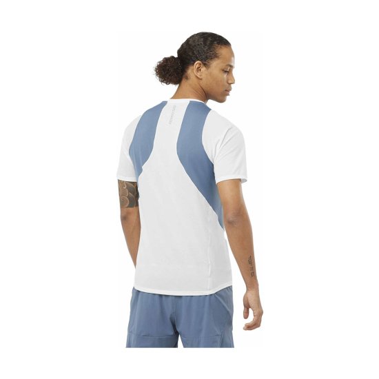 SALOMON - T-SHIRT MANCHES COURTES SENSE AERO HOMME BLEU/BLANC