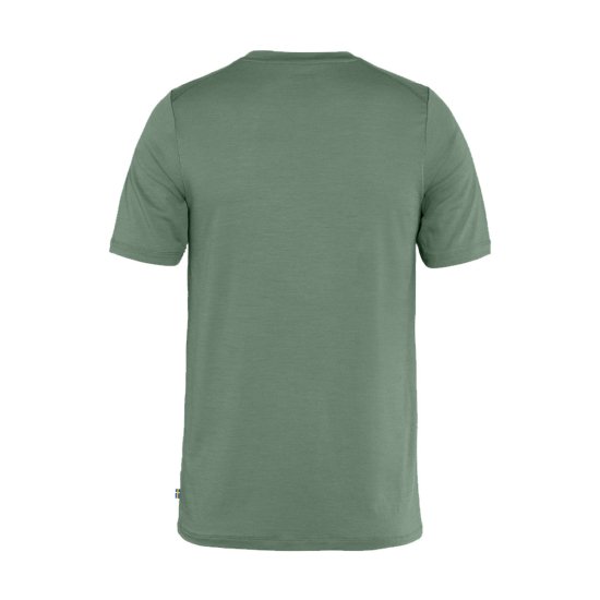 FJALLRAVEN - T-SHIRT MANCHES COURTES ABISKO LOGO EN LAINE MÉRINOS HOMME
