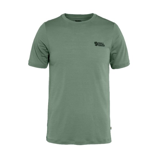 FJALLRAVEN - T-SHIRT MANCHES COURTES ABISKO LOGO EN LAINE MÉRINOS HOMME