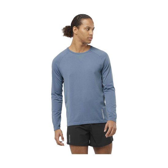 SALOMON - T-SHIRT MANCHES LONGUES SENSE AERO HOMME BLEU