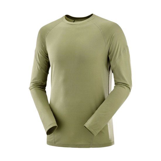 SALOMON - T-SHIRT CROSS RUN MANCHES LONGUES HOMME KAKI