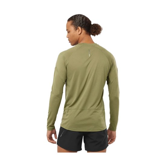 SALOMON - T-SHIRT CROSS RUN MANCHES LONGUES HOMME KAKI