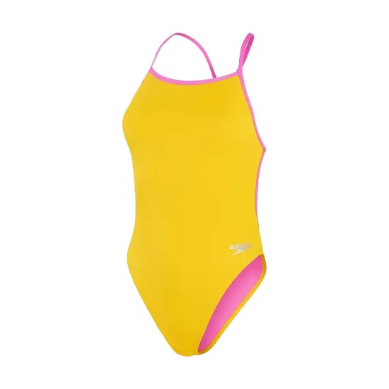 SPEEDO - MAILLOT DE BAIN ECO+ SOLID DOS EN V FEMME JAUNE