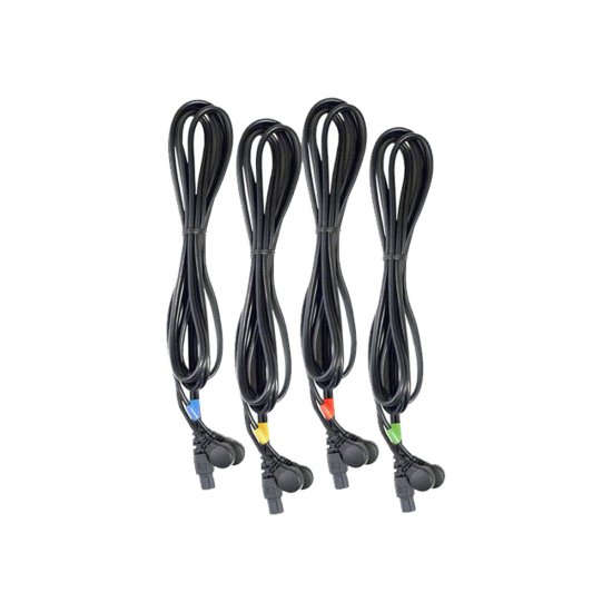 COMPEX - JEU DE 4 CABLES 6P SNAP NOIRS