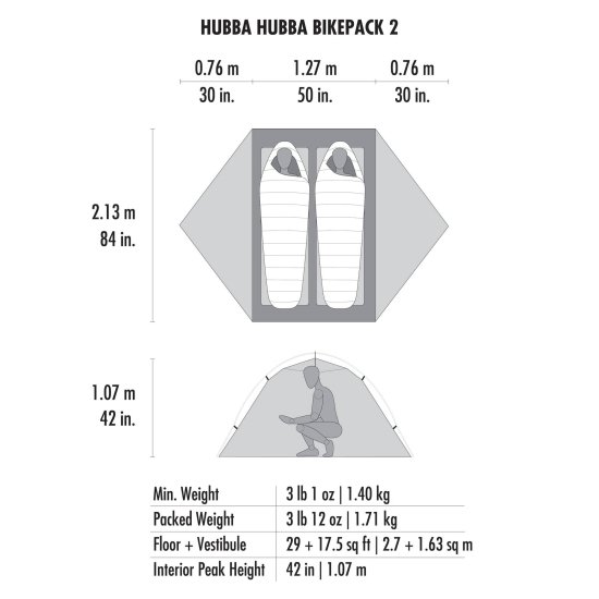 MSR - TENTE HUBBA HUBBA BIKEPACK 2