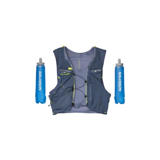 SALOMON - SAC D'HYDRATATION ADV SKIN 5 BLEU AVEC FLASQUES