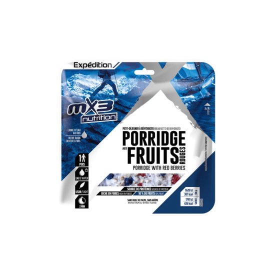MX3 - PETIT-DÉJEUNER LYOPHILISÉ - PORRIDGE AUX FRUITS ROUGES