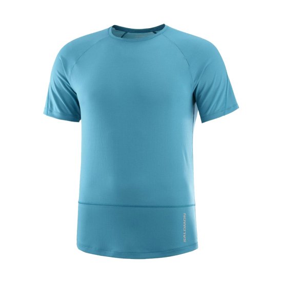 SALOMON - T-SHIRT MANCHES COURTES CROSS RUN HOMME BLEU