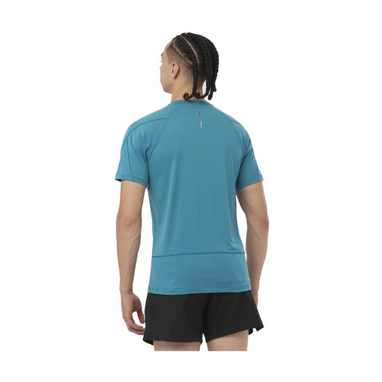 SALOMON - T-SHIRT MANCHES COURTES CROSS RUN HOMME BLEU