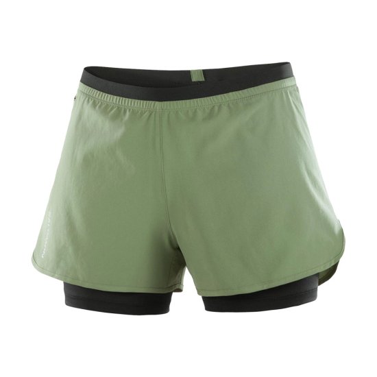 SALOMON - SHORT CROSS 2 EN 1 FEMME KAKI