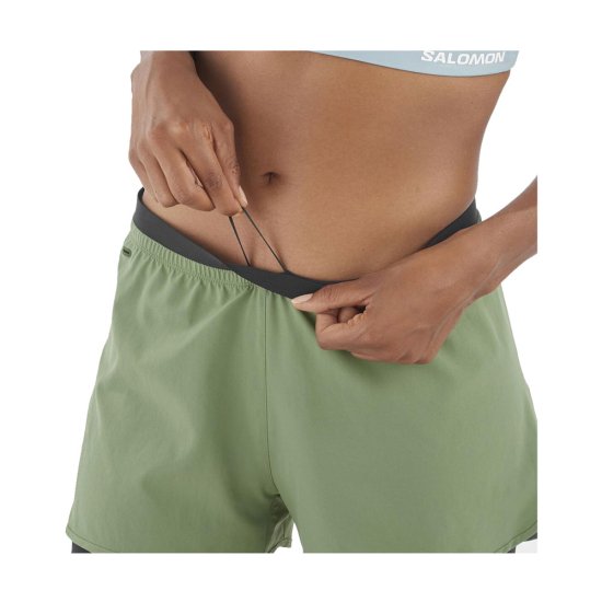 SALOMON - SHORT CROSS 2 EN 1 FEMME KAKI