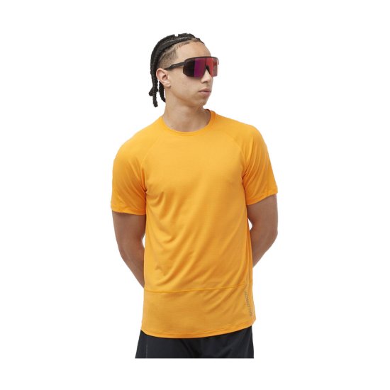 SALOMON - T-SHIRT MANCHES COURTES CROSS RUN HOMME JAUNE