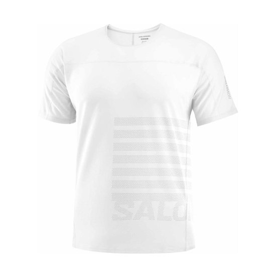 SALOMON - T-SHIRT SENSE AERO GFX HOMME BLANC