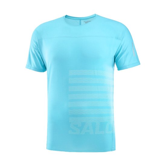 SALOMON - T-SHIRT SENSE AERO GFX HOMME BLEU