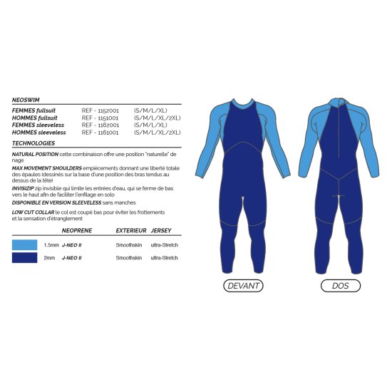 MAKO - COMBINAISON NEOSWIM SANS MANCHE FEMME