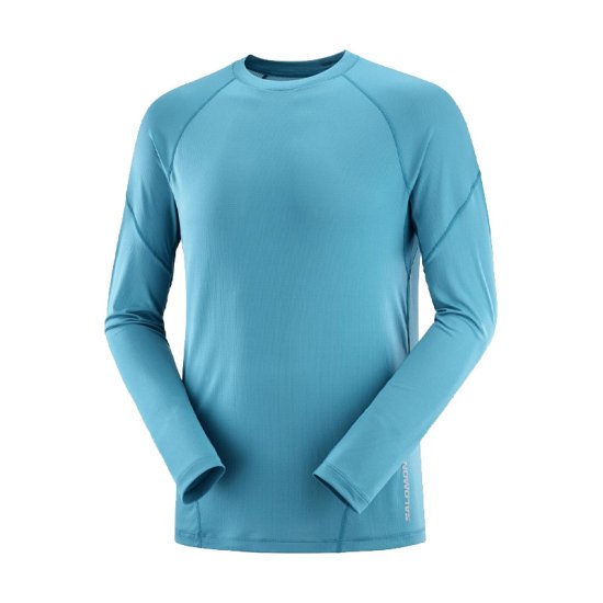 SALOMON - T-SHIRT CROSS RUN MANCHES LONGUES HOMME BLEU CLAIR