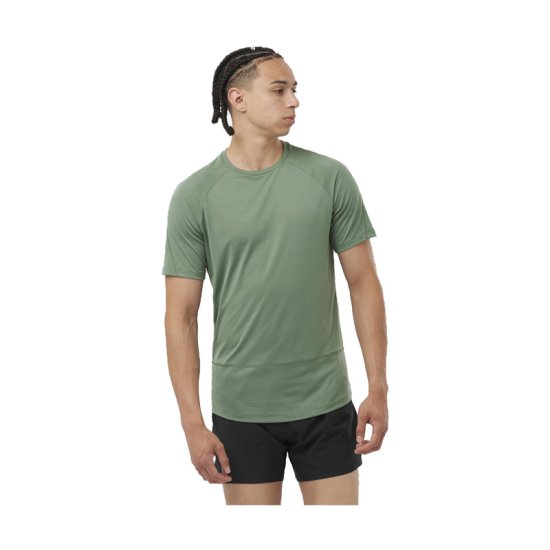 SALOMON - T-SHIRT MANCHES COURTES CROSS RUN HOMME KAKI