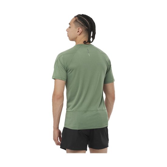 SALOMON - T-SHIRT MANCHES COURTES CROSS RUN HOMME KAKI