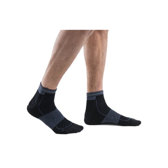 ICEBREAKER - CHAUSSETTES RUN+ ULTRALIGHT MINI HOMME NOIRES