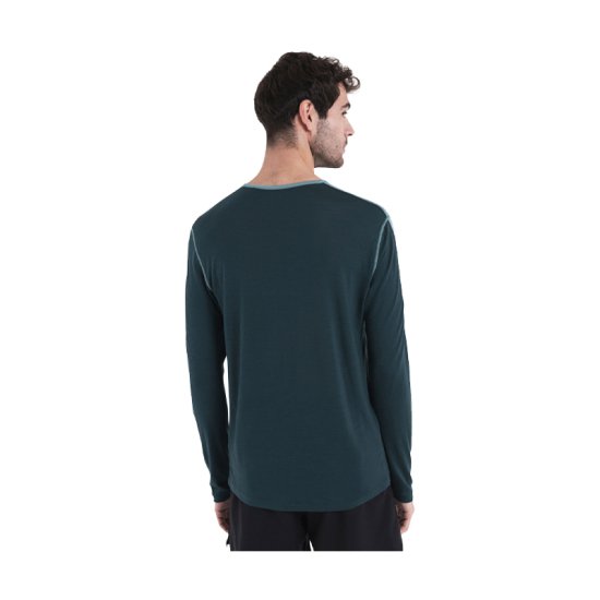 ICEBREAKER - T-SHIRT A MANICHE LUNGHE MERINO 125 ZONEKNIT UOMO BLU